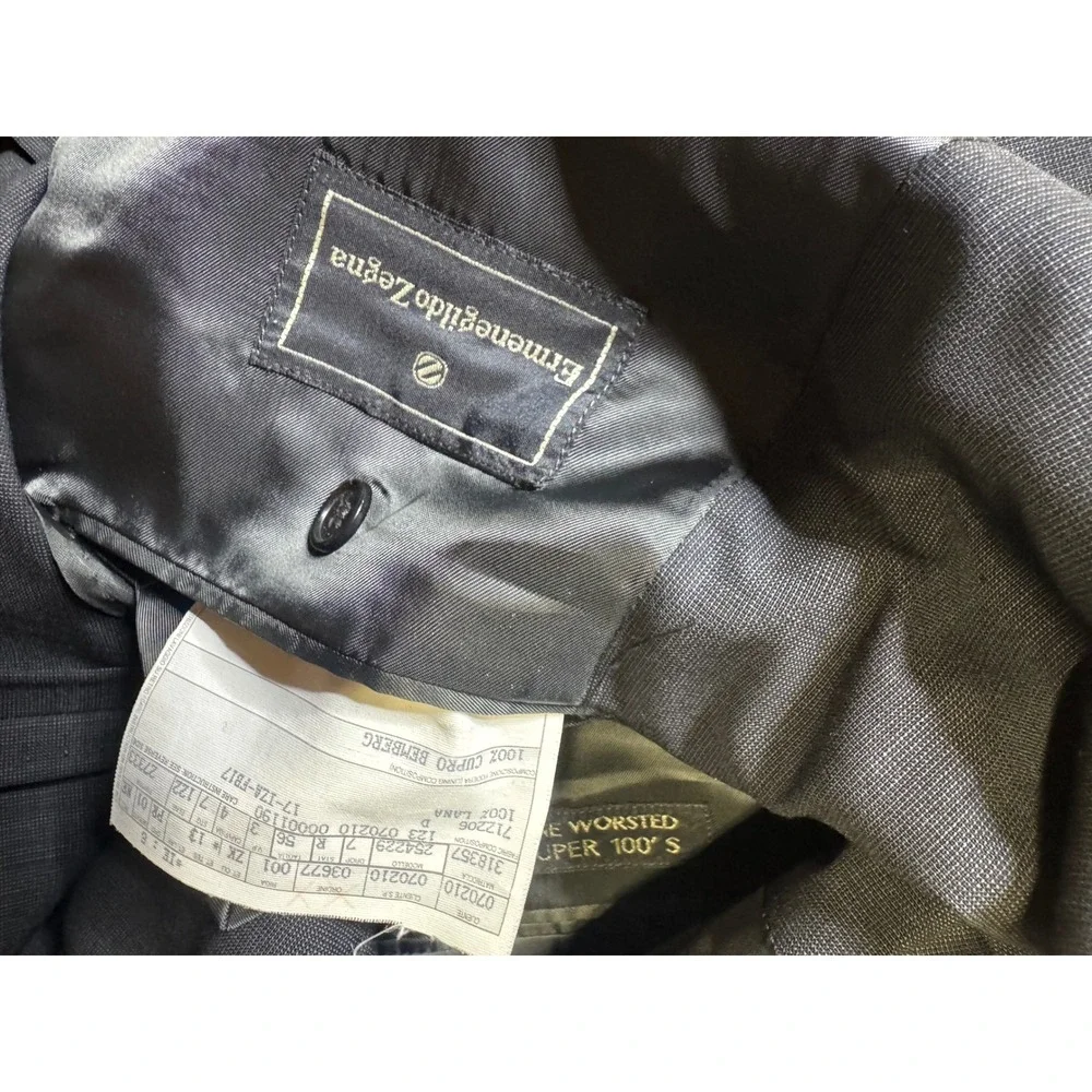 Al Duca DAosta Ermenegildo Zegna Super‎ 100s Wool Blazer Charcoal Grey  56R $300